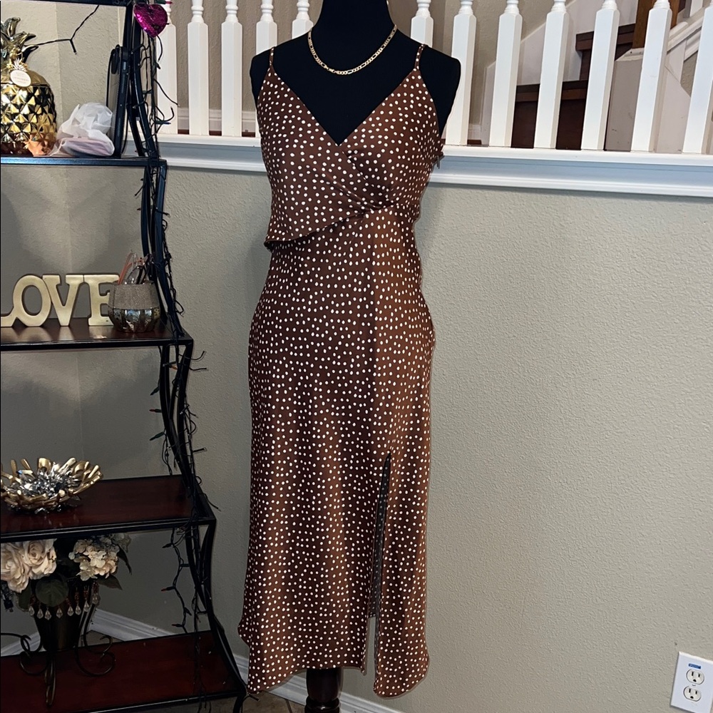 Urban Outfitters Brown Polka Dot Dress